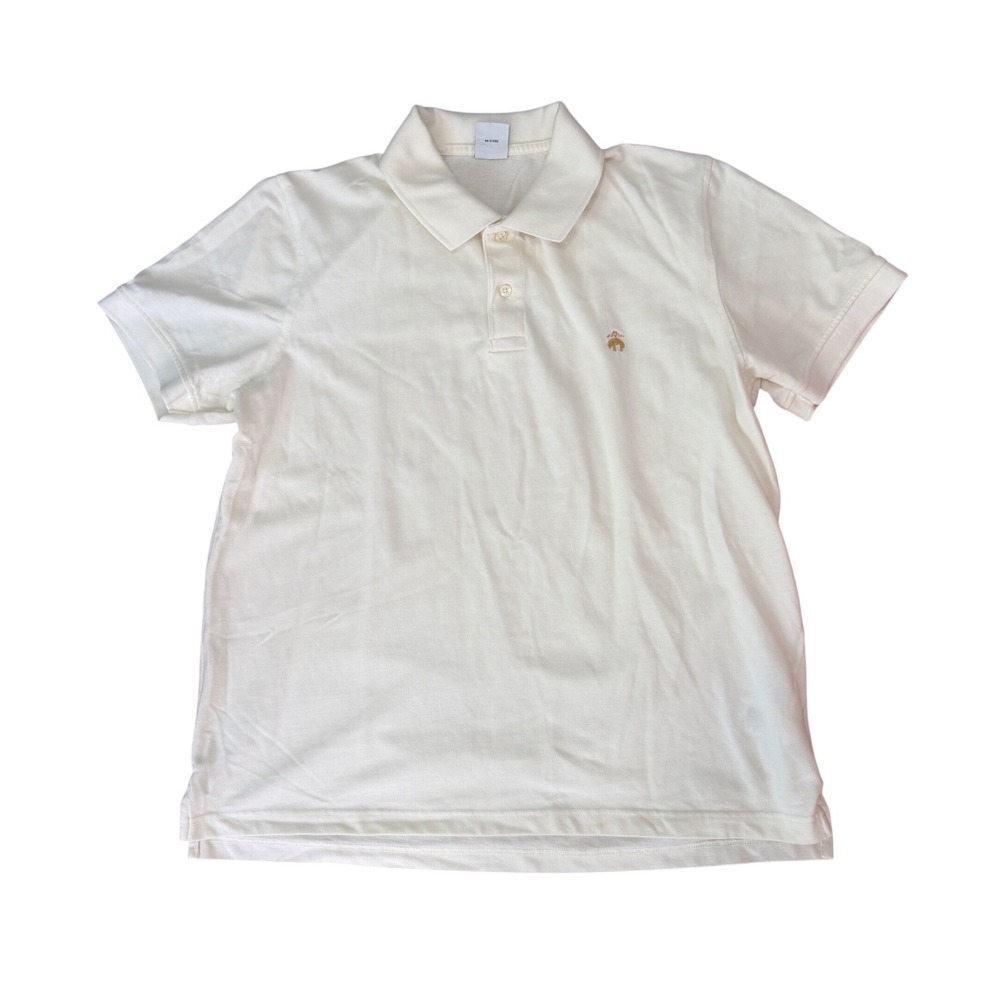Brooks Brothers‎ Performance Polo Slim Fit Mens XL Cream Short Sleeve Casual